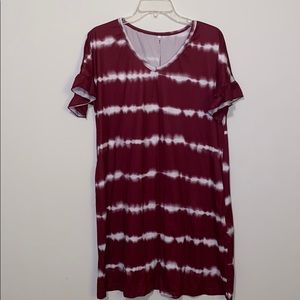 Maroon tie dye dress size S